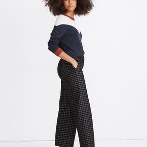 NWT Madewell Huston Button-Front Ankle Pants In Checked Corduroy